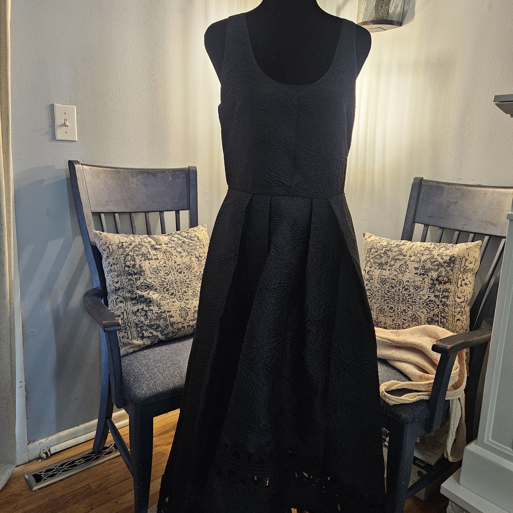 Shoshanna Black Textured High Low Dress